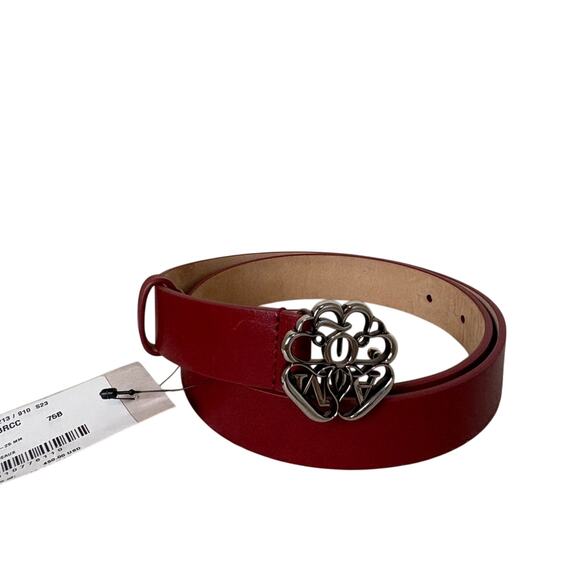 Alexander McQueen Red Logo Belt Size M - Picture 2 of 6